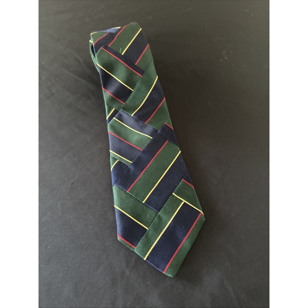 Robert Talbott Best Class Silk Patchwork Striped Tie Hand Sewn Made In USA
